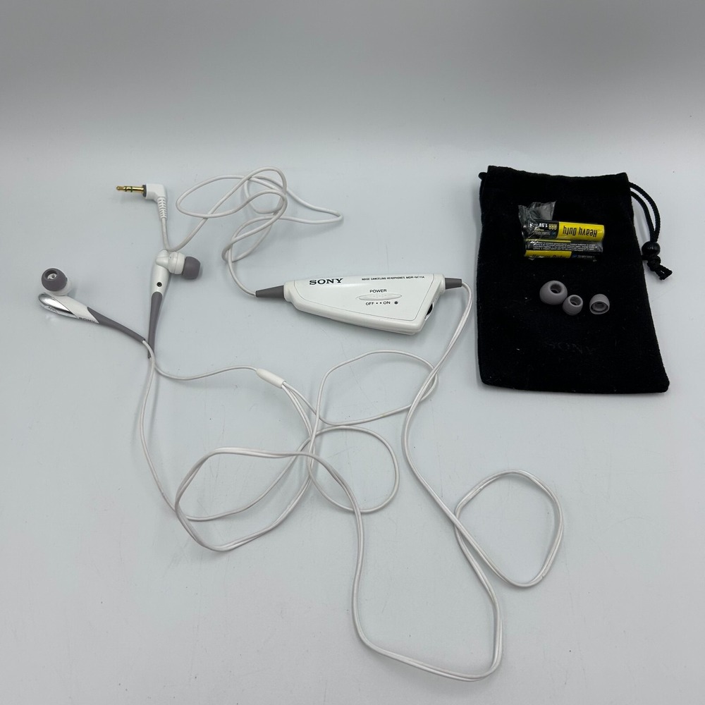 Sony‎ MDR-NC11A Noise Canceling Headphones w/ Original Bag & All Earbuds Tested